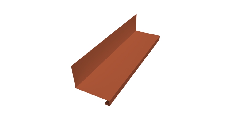 Планка примыкание нижнее к трубе фальц Grand Line 0,5 Velur X RAL 8004 терракота (2м)