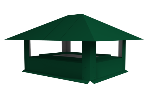 Дымник на трубу 520х390мм 0.45 РЕ с пленкой RAL 6005 зеленый мох