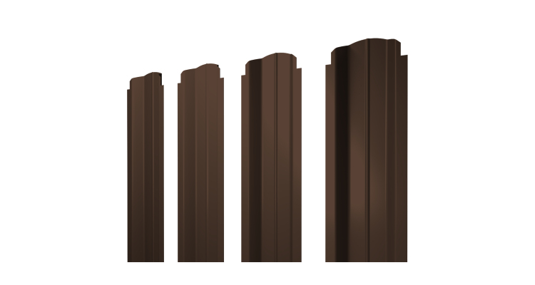 Штакетник П-образный B фигурный 0,4 PE-Double RAL 8017 шоколад