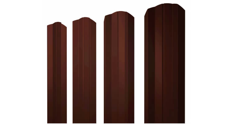 Штакетник М-образный А фигурный 0,5 Стальной бархат RR 32 темно-коричневый