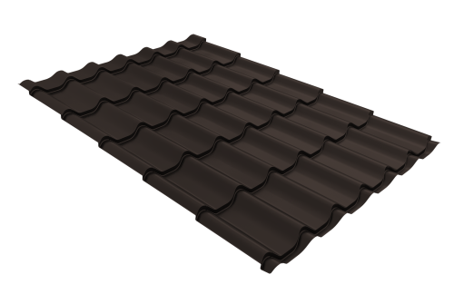 Металлочерепица классик Grand Line 0.5 PurPro RR 32 темно-коричневый