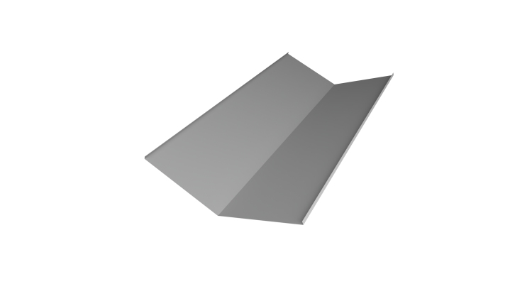 Планка ендовы нижней 300х300 0,5 Satin с пленкой RAL 9006 бело-алюминиевый (2м)