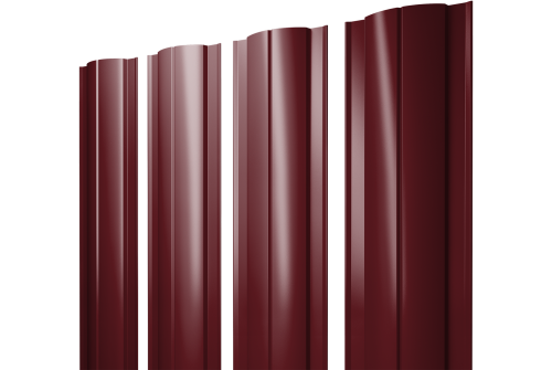 Штакетник Круглый с прямым резом 0,45 PE-Double RAL 3005 красное вино