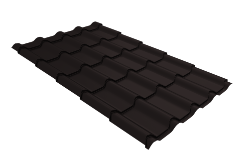 Металлочерепица Камея (Kamea) v01 0,5 Satin RAL 9005 черный