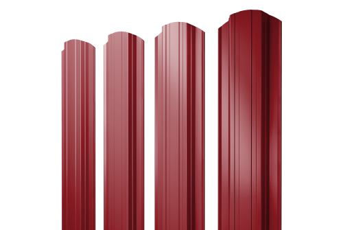 Штакетник Прямоугольный фигурный 0,45 PE RAL 3003 рубиново-красный