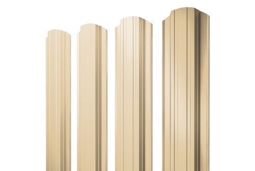 Штакетник Прямоугольный фигурный 0,45 PE RAL 1014 слоновая кость
