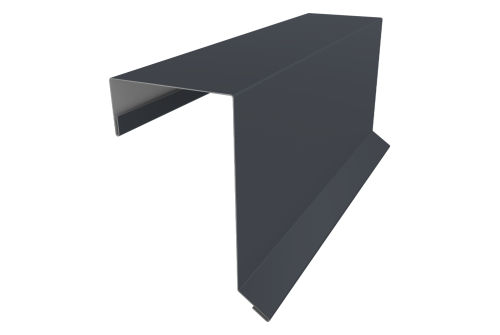 Планка торцевая кровельная фальц 65х97 0,5 PE с пленкой RAL 7024 мокрый асфальт (2м)