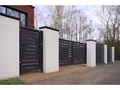 Ламель обратная 150 забора жалюзи Texas стартовая/финишная для калиток и ворот 0,5 Drap с пленкой RAL 7024 мокрый асфальт