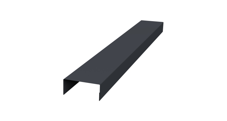 Крышка 45х20 жалюзи Texas 0,7 PE RAL 7024 мокрый асфальт (2м)