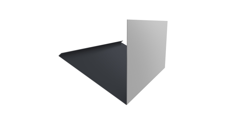 Планка примыкание верхнее к трубе фальц Grand Line 0,5 Satin Matt RAL 7024 мокрый асфальт (3м)