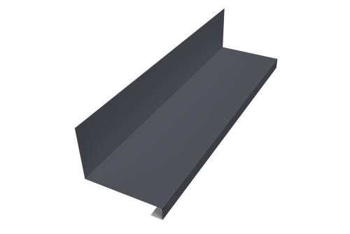 Планка примыкание нижнее к трубе для Кликфальц Pro 0,45 PE с пленкой RAL 7024 мокрый асфальт (2м)