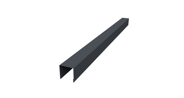 Планка вертикальная лицевая для забора жалюзи Palermo 0,45 PE-Double RAL 7024 мокрый асфальт (2,5м)