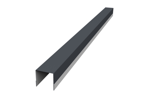 Планка вертикальная обратная для забора жалюзи Palermo 0,45 PE RAL 7024 мокрый асфальт (1,8м)